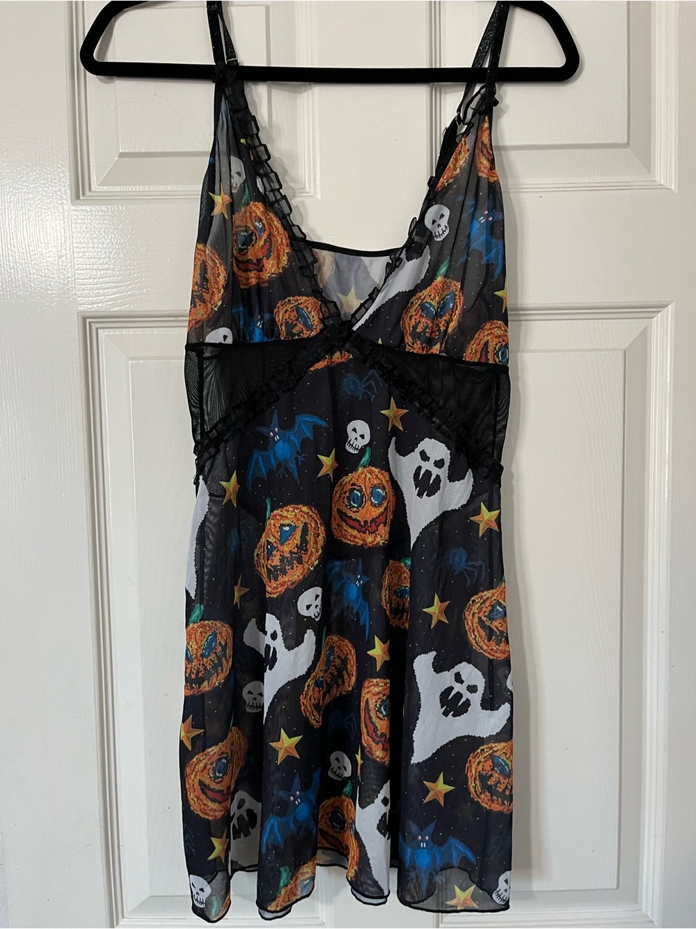 Sheer Mesh Goulish Goth Babydoll Top Slip Dress Nightie!